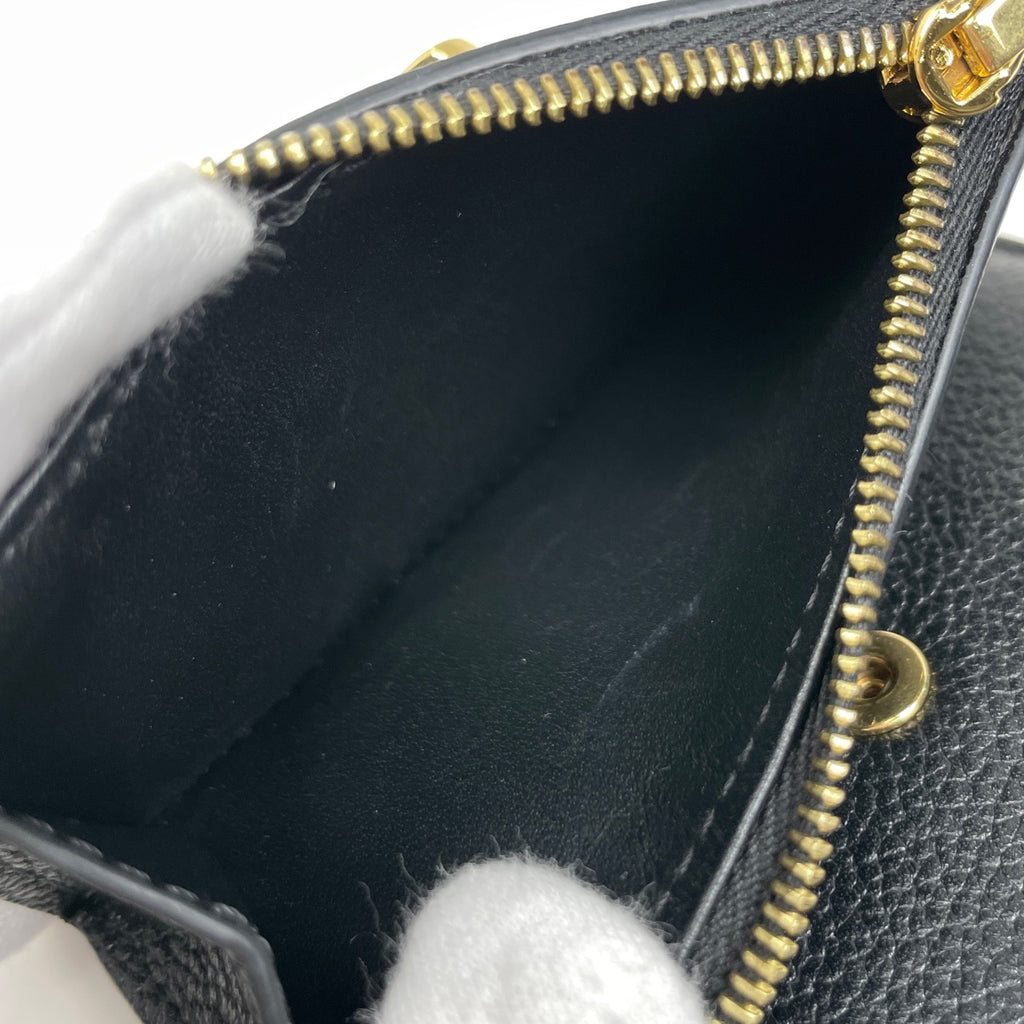 セリーヌ ファイン ストラップ ウォレット ニノ トリオンフ コンパクト 三つ折り財布 レザー ブラック レディース 【中古】brbag