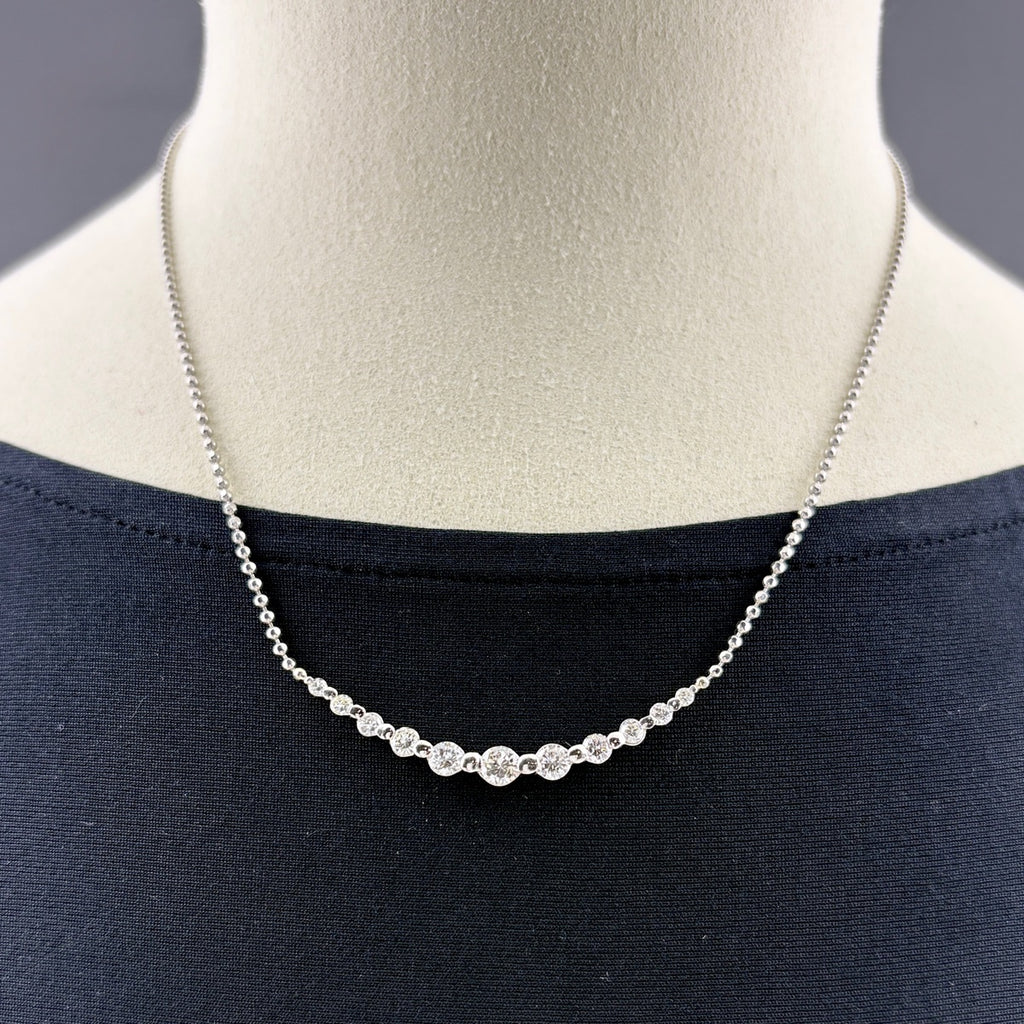 メレダイヤ デザインネックレス プラチナ ペンダント ネックレス Pt900 Pt850 ダイヤモンド レディース ノンブランドジュエリー 【中古】nbjwl