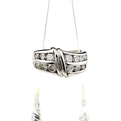 メレダイヤ デザインリング プラチナ 指輪 リング 5.5号 Pt900 ダイヤモンド レディース ノンブランドジュエリー 【中古】nbjwl