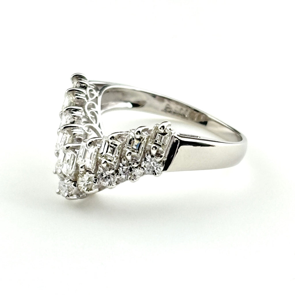 メレダイヤ デザインリング プラチナ 指輪 リング 10.5号 Pt900 ダイヤモンド レディース ノンブランドジュエリー 【中古】nbjwl