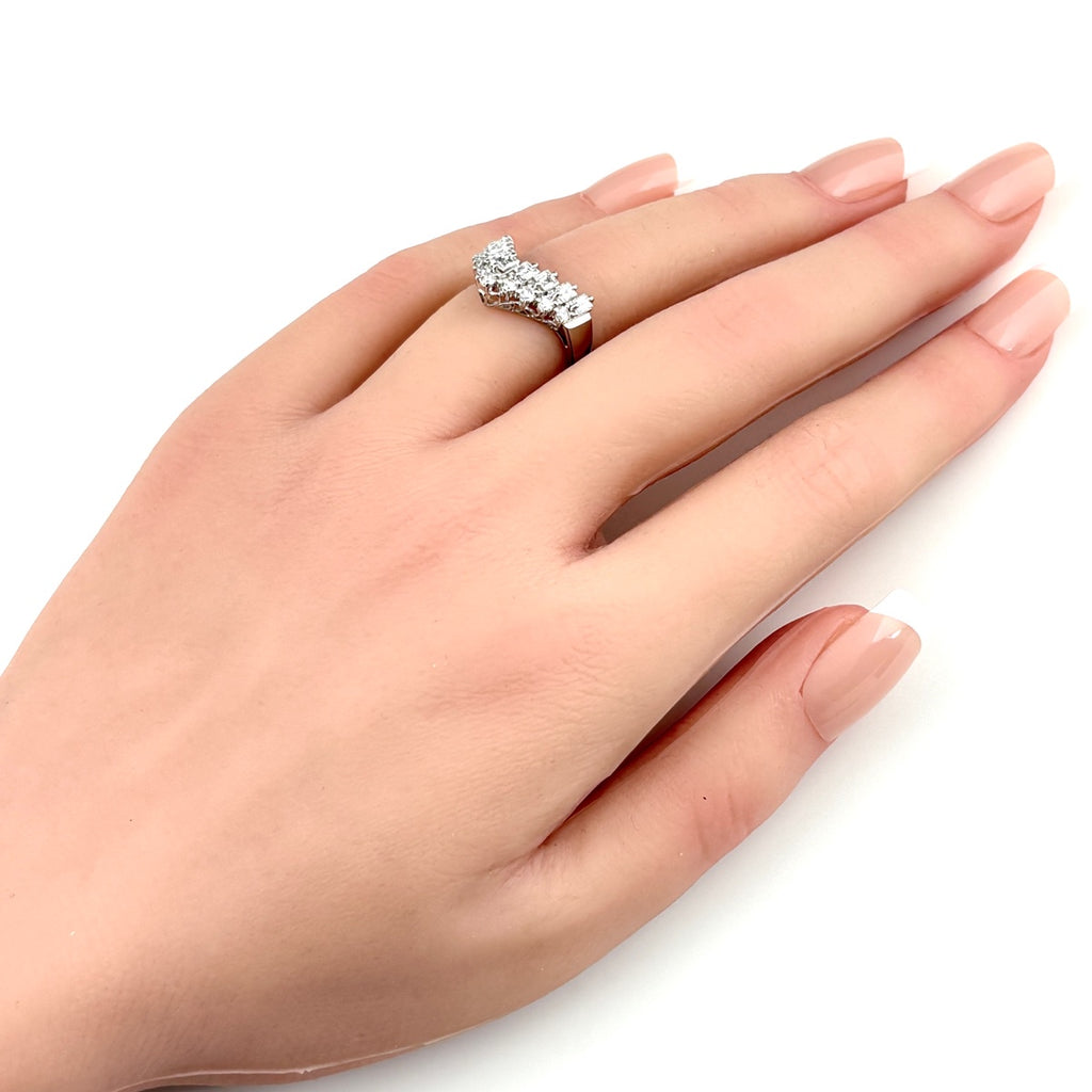 メレダイヤ デザインリング プラチナ 指輪 リング 10.5号 Pt900 ダイヤモンド レディース ノンブランドジュエリー 【中古】nbjwl