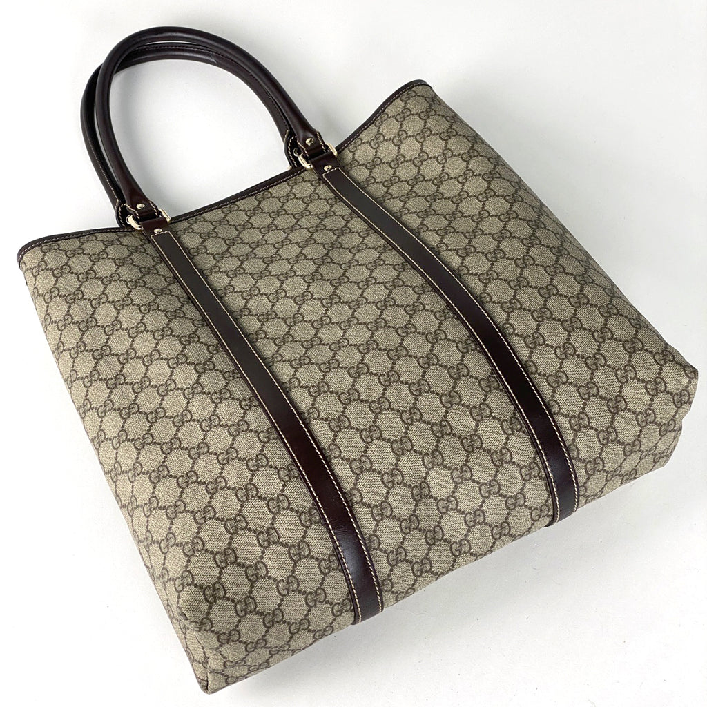 グッチ GG柄 トートバッグ ショルダーバッグ トートバッグ コーティングキャンバス ブラウン 223663 レディース 【中古】brbag