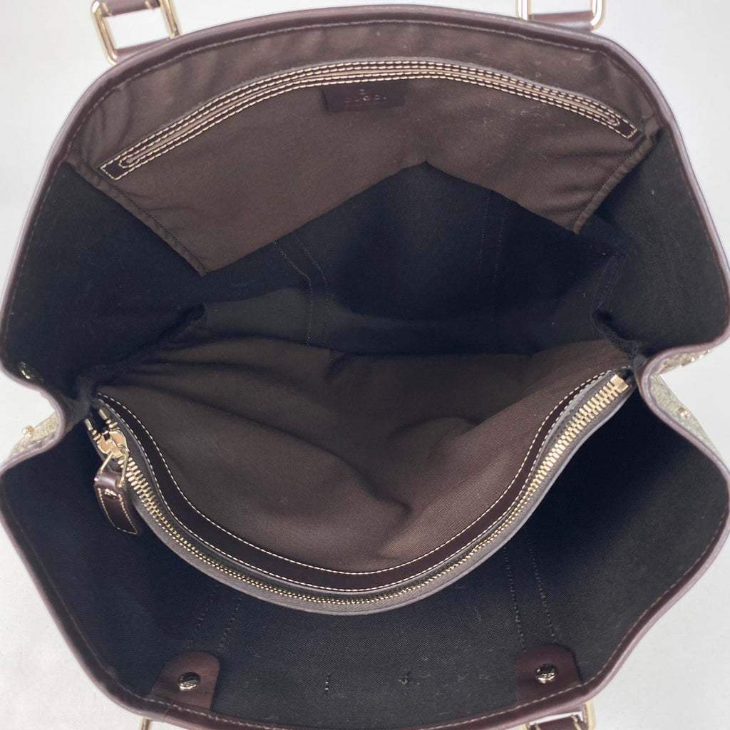 グッチ GG柄 トートバッグ ショルダーバッグ トートバッグ コーティングキャンバス ブラウン 223663 レディース 【中古】brbag