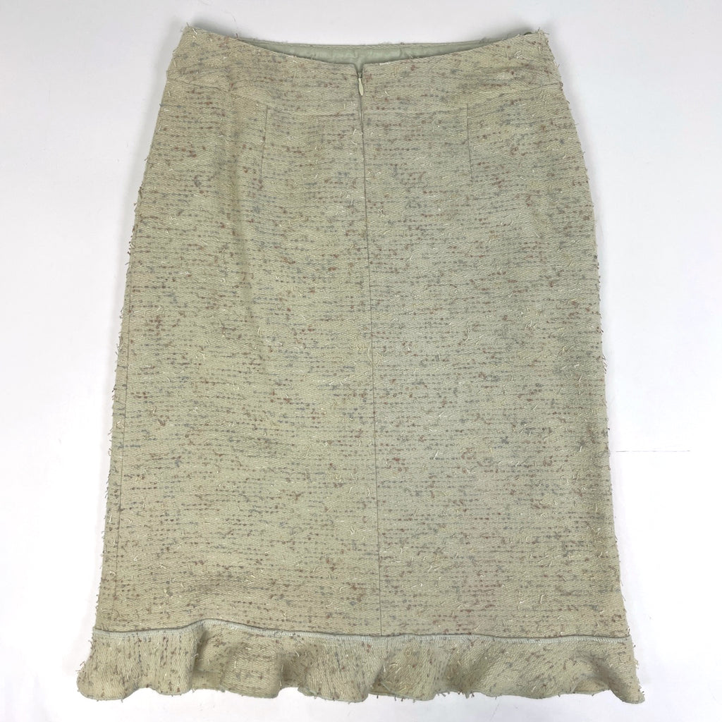 シャネル ココマークボタン セットアップ フリル 99A セットアップ スカートスーツ ライトグリーン レディース 【中古】brapp