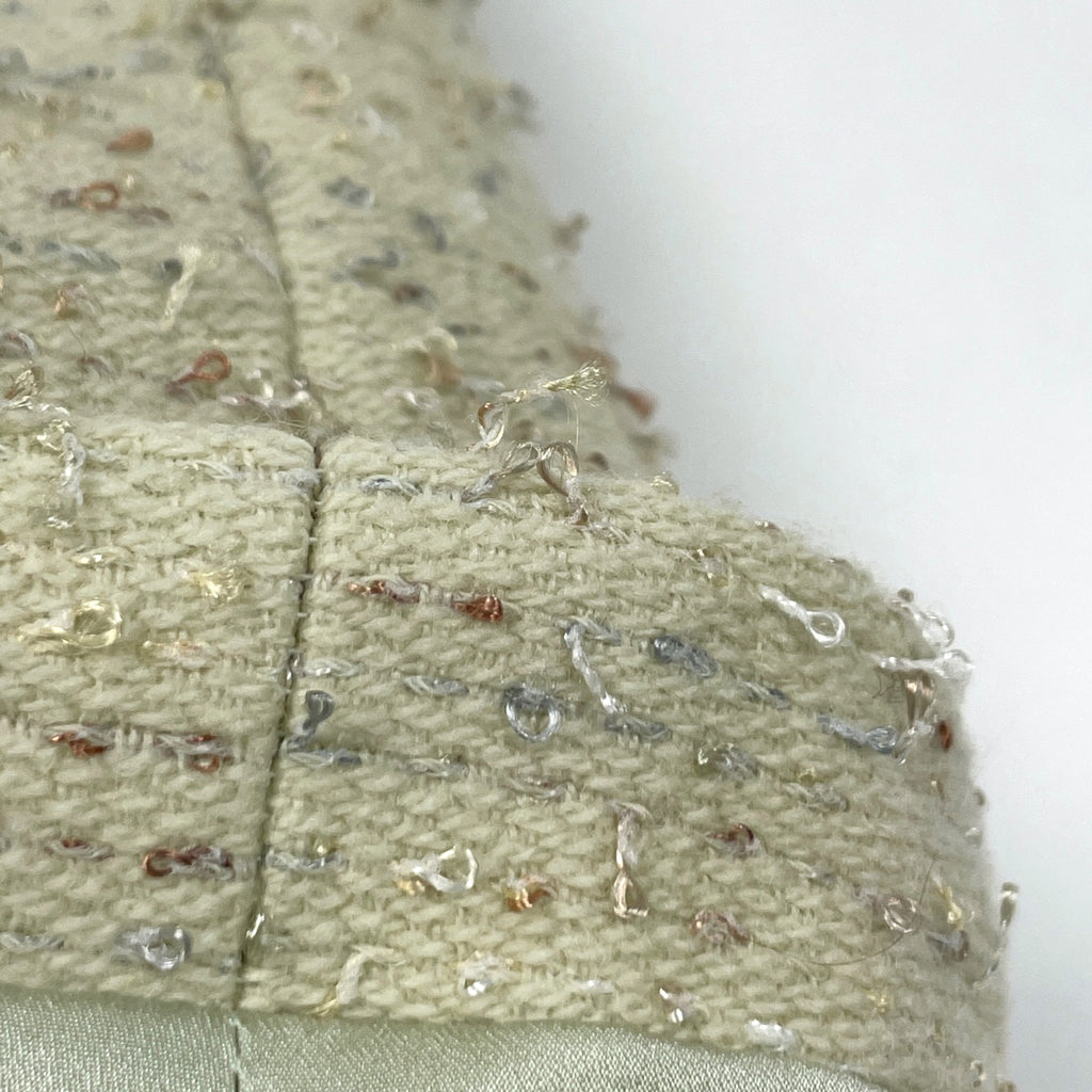 シャネル ココマークボタン セットアップ フリル 99A セットアップ スカートスーツ ライトグリーン レディース 【中古】brapp