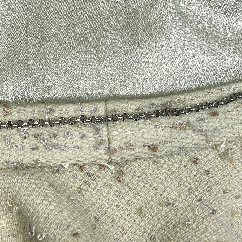 シャネル ココマークボタン セットアップ フリル 99A セットアップ スカートスーツ ライトグリーン レディース 【中古】brapp