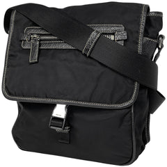 プラダ ロゴプレート ショルダーバッグ 斜め掛け ショルダーバッグ ナイロン ネロ(ブラック) レディース 【中古】brbag