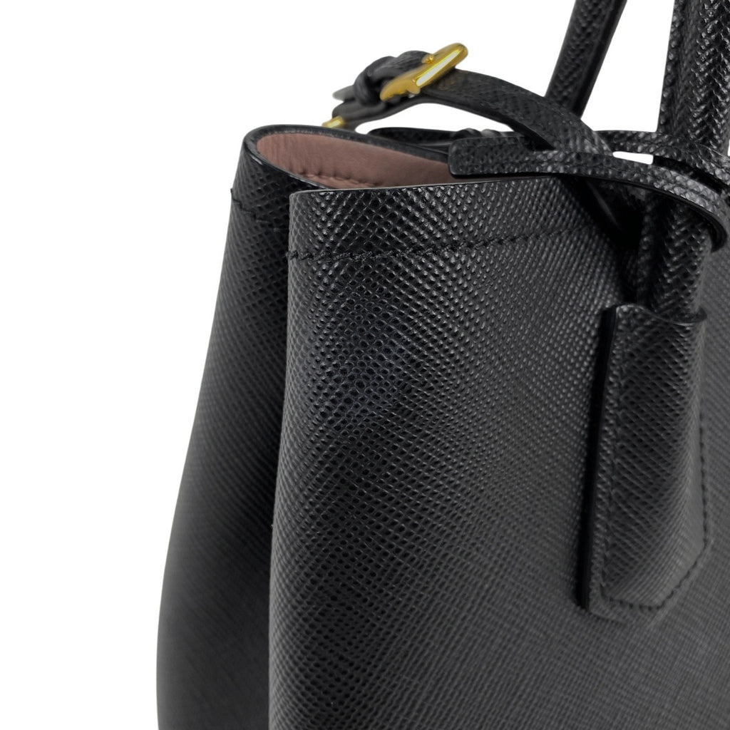 プラダ ドゥーブレ スモールバッグ 2WAY ショルダーバッグ ハンドバッグ レザー ブラック 1BG887 レディース 【中古】brbag