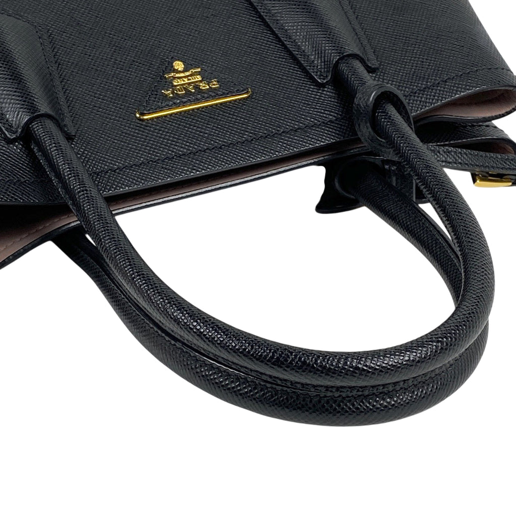 プラダ ドゥーブレ スモールバッグ 2WAY ショルダーバッグ ハンドバッグ レザー ブラック 1BG887 レディース 【中古】brbag