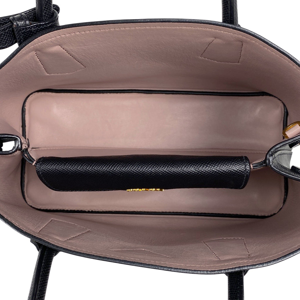 プラダ ドゥーブレ スモールバッグ 2WAY ショルダーバッグ ハンドバッグ レザー ブラック 1BG887 レディース 【中古】brbag