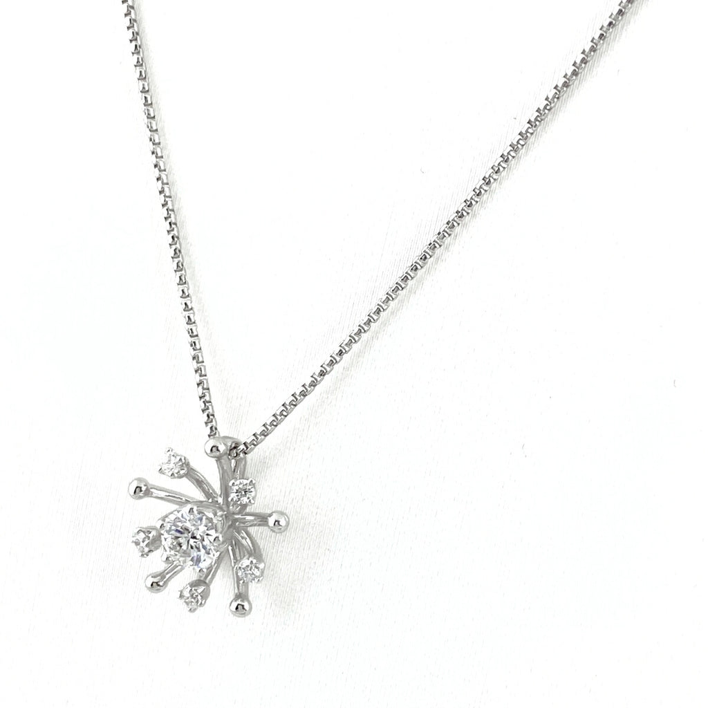 タサキ メレダイヤ デザインネックレス WG ホワイトゴールド ペンダント ネックレス K18 WG ダイヤモンド レディース 【中古】brjwl