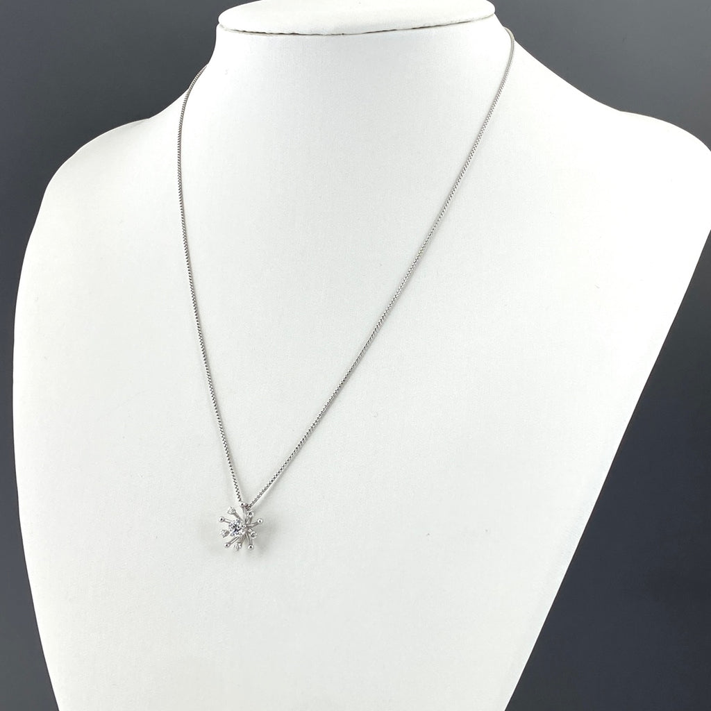 タサキ メレダイヤ デザインネックレス WG ホワイトゴールド ペンダント ネックレス K18 WG ダイヤモンド レディース 【中古】brjwl