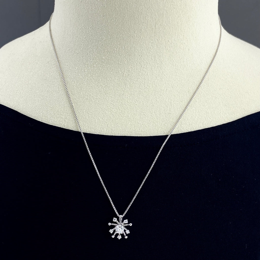 タサキ メレダイヤ デザインネックレス WG ホワイトゴールド ペンダント ネックレス K18 WG ダイヤモンド レディース 【中古】brjwl