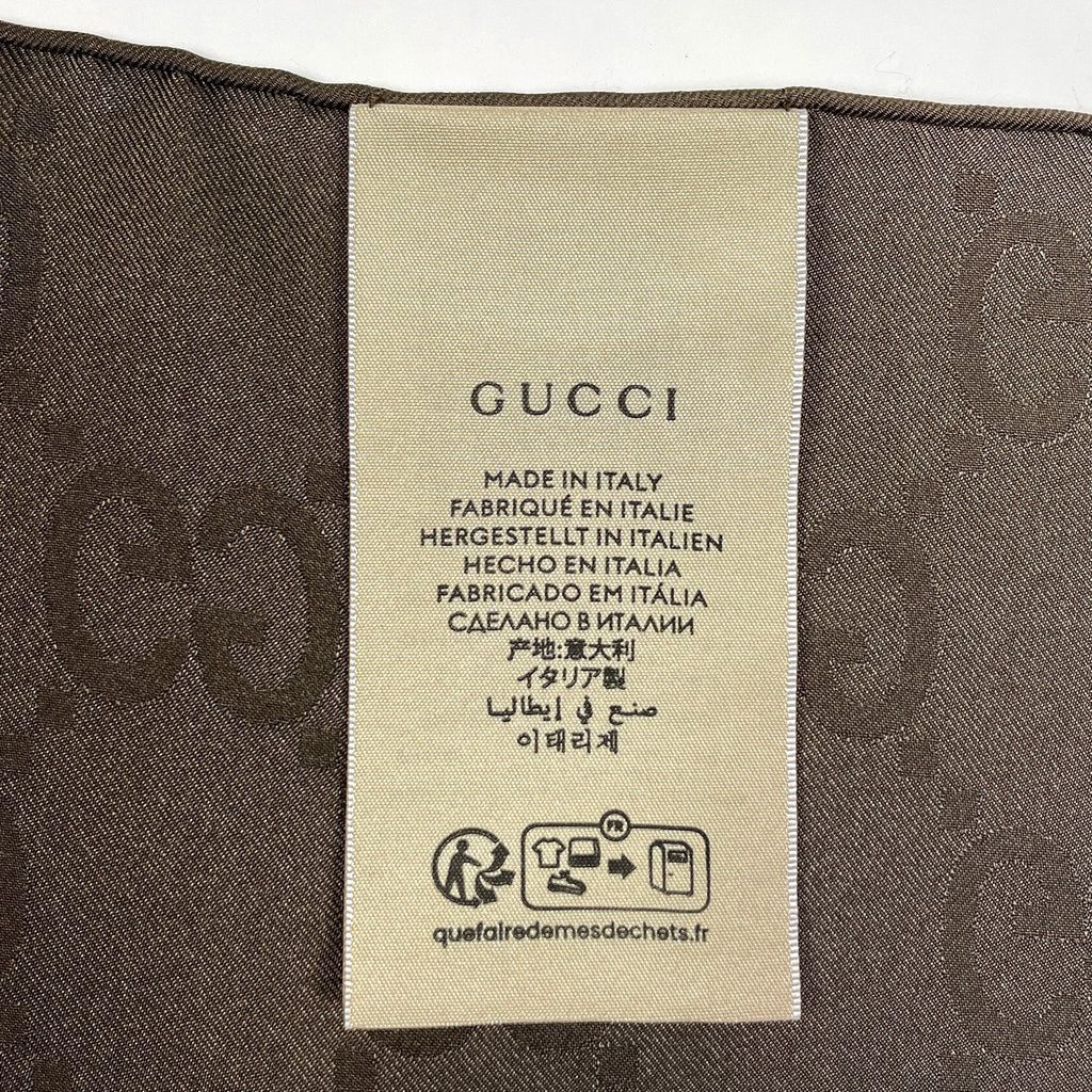グッチ GG柄 スカーフ 総柄 スカーフ シルク ブラウン レディース 【中古】brbag