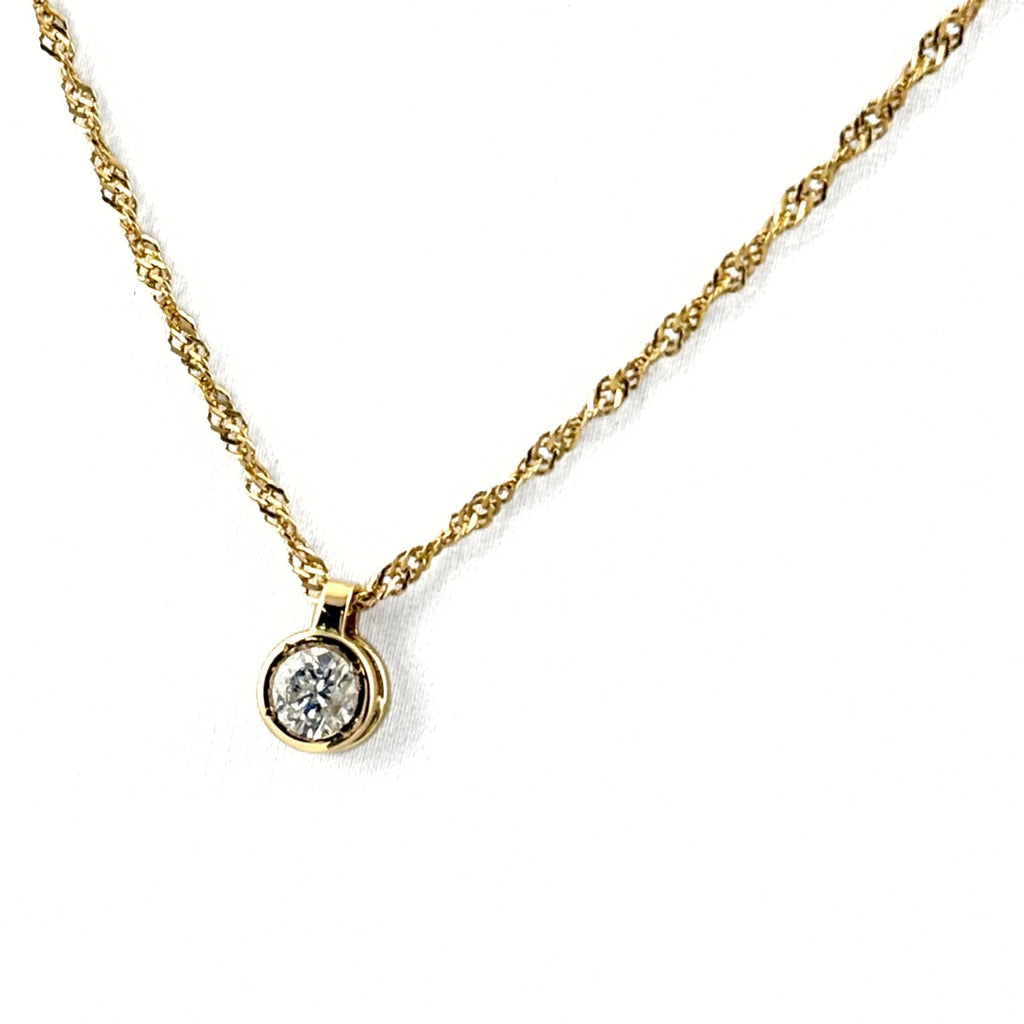 ダイヤモンド デザインネックレス YG イエローゴールド ペンダント ネックレス K18 750 ダイヤモンド レディース 【中古】nbjwl