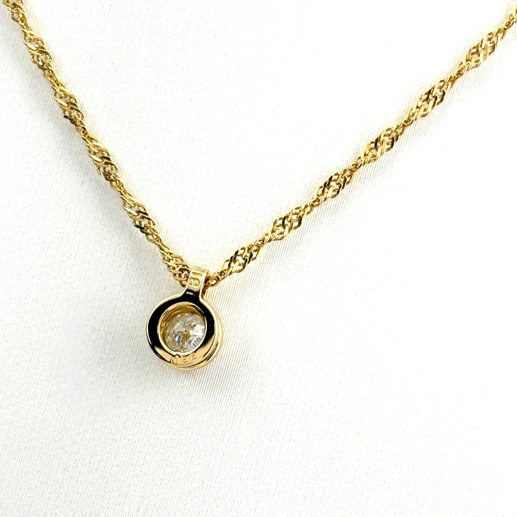 ダイヤモンド デザインネックレス YG イエローゴールド ペンダント ネックレス K18 750 ダイヤモンド レディース 【中古】nbjwl