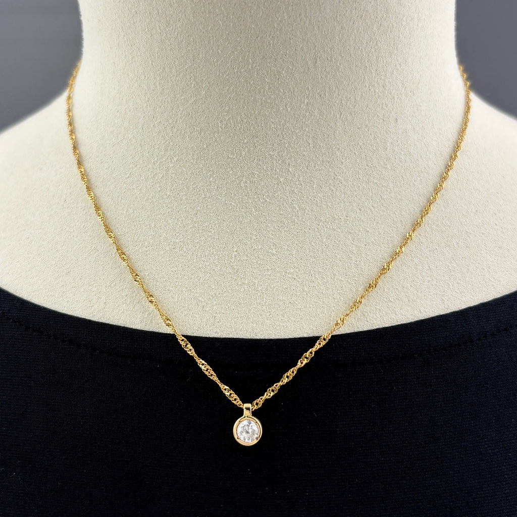 ダイヤモンド デザインネックレス YG イエローゴールド ペンダント ネックレス K18 750 ダイヤモンド レディース 【中古】nbjwl