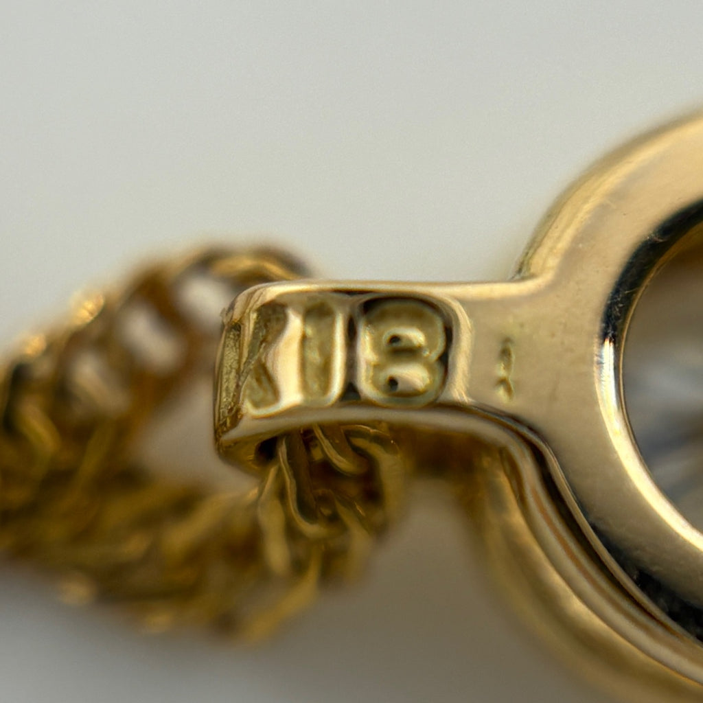 ダイヤモンド デザインネックレス YG イエローゴールド ペンダント ネックレス K18 750 ダイヤモンド レディース 【中古】nbjwl