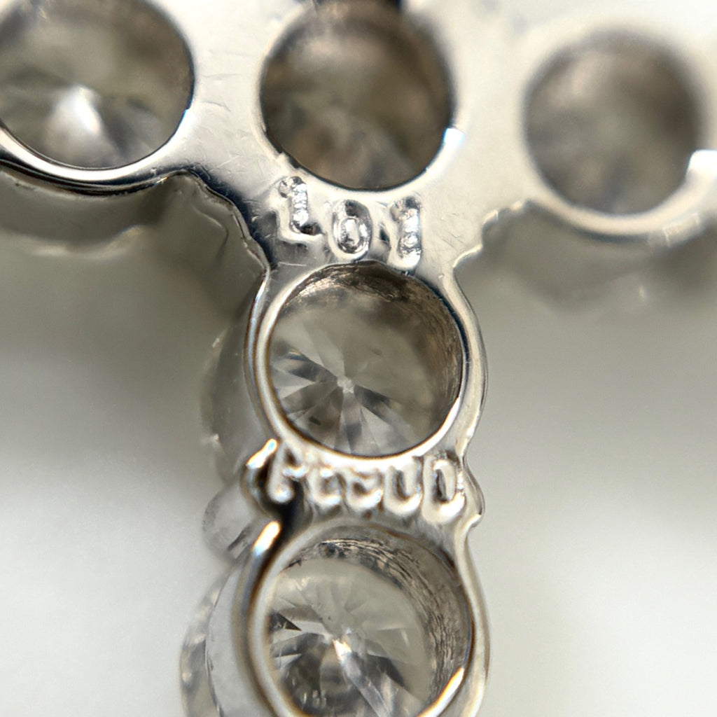 クロスモチーフ ネックレス プラチナ ペンダント メレダイヤ 十字架 ネックレス Pt900 Pt850 ダイヤモンド レディース ノンブランドジュエリー 【中古】nbjwl