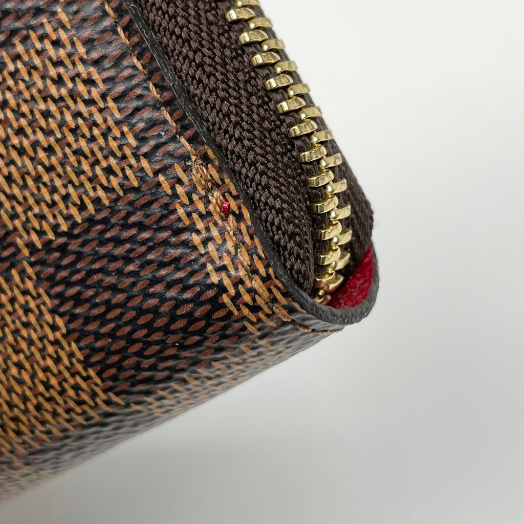 ルイ・ヴィトン ポルトフォイユ クレマンス 札入れ 小銭入れ ラウンドファスナー 長財布 ダミエ ブラウン スリーズ N60534 レディース 【中古】brbag