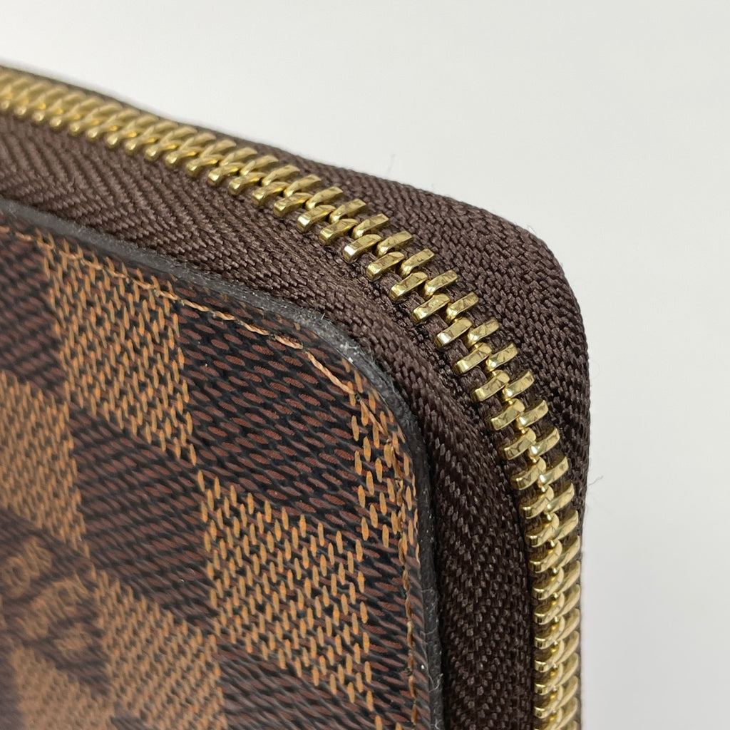 ルイ・ヴィトン ポルトフォイユ クレマンス 札入れ 小銭入れ ラウンドファスナー 長財布 ダミエ ブラウン スリーズ N60534 レディース 【中古】brbag