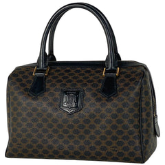 セリーヌ マカダム柄 ハンドバッグ ミニ ボストンバッグ ハンドバッグ コーティングキャンバス ブラック レディース 【中古】brbag