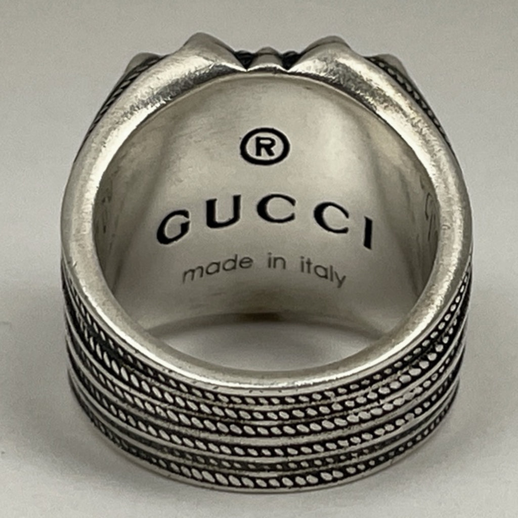 グッチ デザイン リング 指輪 カラーストーン リング 12号 シルバー925 シルバー レディース 【中古】bracc