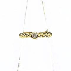 ティファニー ツイスト リング YG イエローゴールド 指輪 リング 12.5号 750 ダイヤモンド レディース ブランドジュエリー 【中古】brjwl