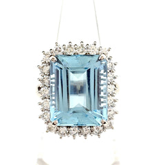 アクアマリン デザインリング プラチナ 指輪 メレダイヤ リング 12号 Pt900 アクアマリン ダイヤモンド レディース ノンブランドジュエリー 【中古】nbjwl