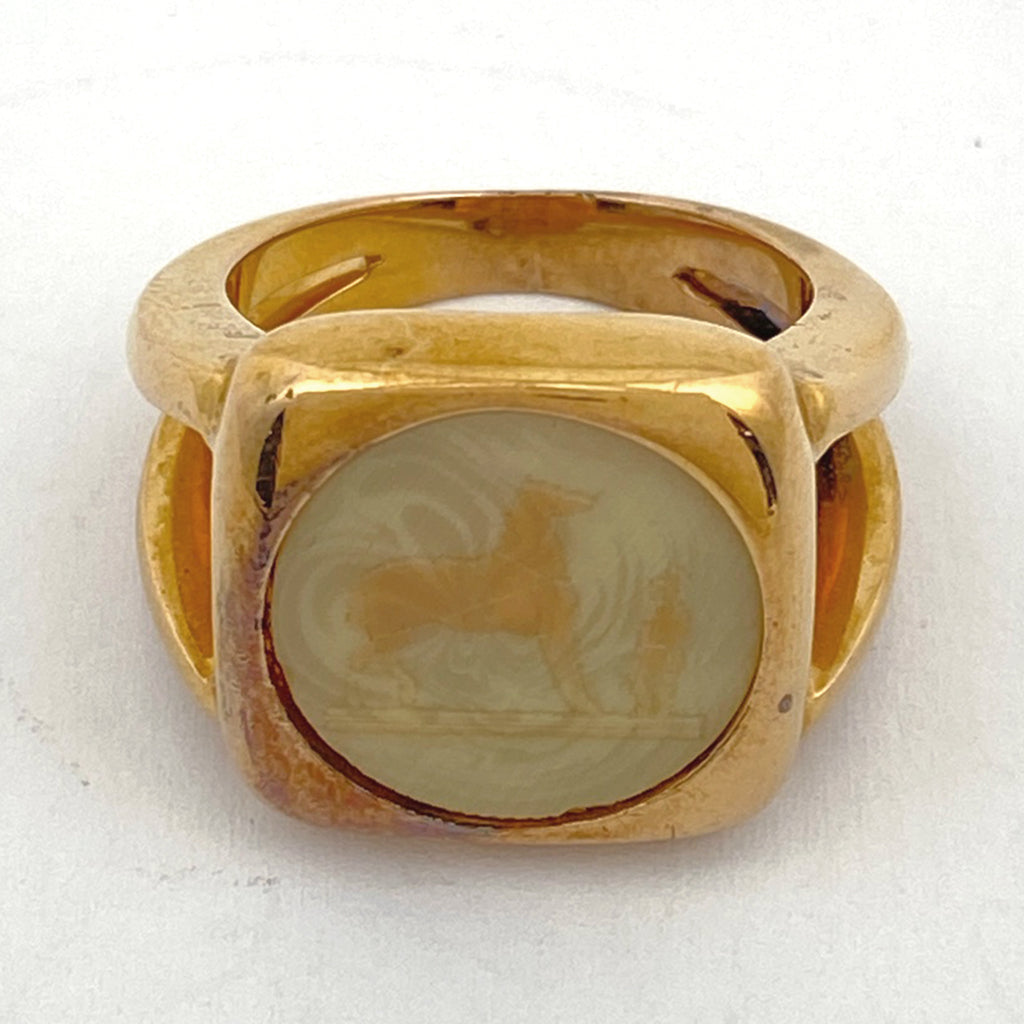 エルメス コロゾ リング 指輪 馬モチーフ ホース リング 13号 GP ゴールド レディース 【中古】bracc