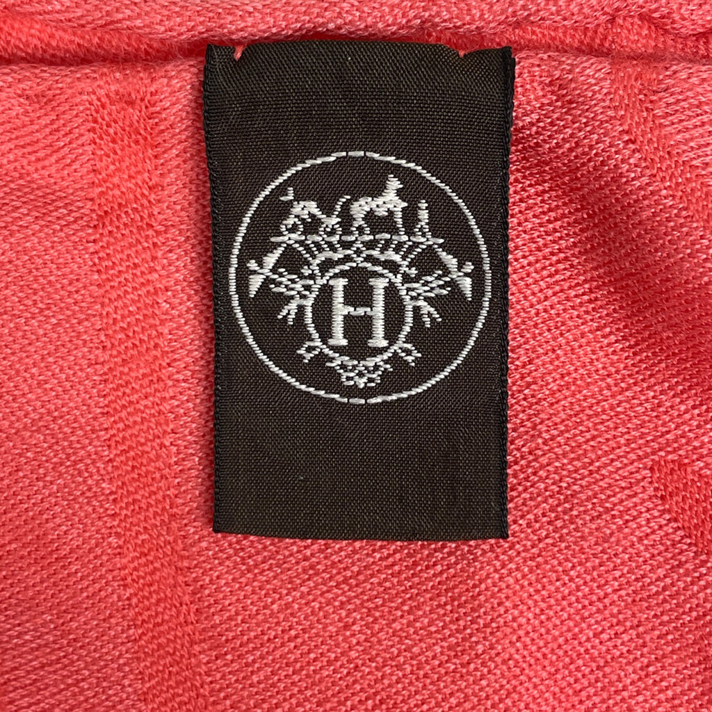 エルメス ロゴ ストール 大判 Hロゴ ストール カシミヤ シルク ピンク レディース 【中古】brbag