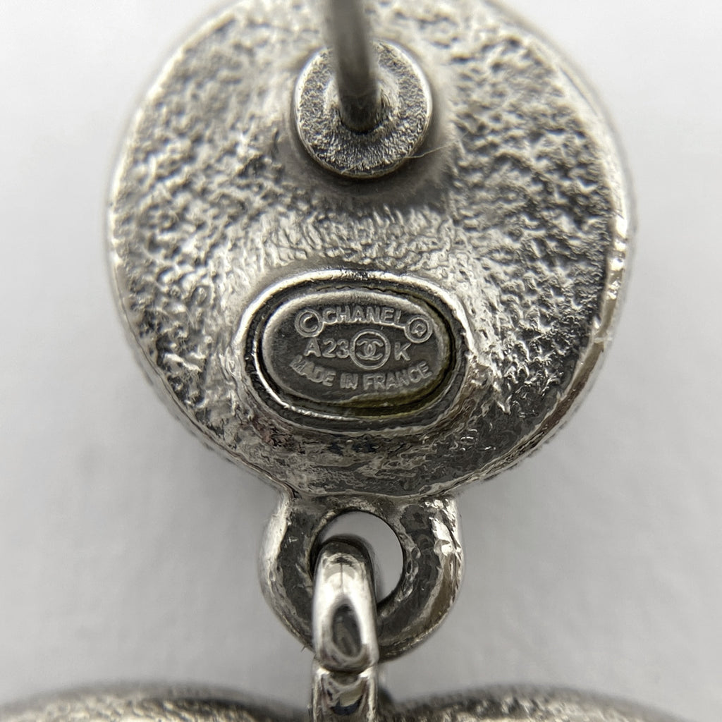 シャネル ココマーク ラインストーン ピアス スイング ピアス シルバーメッキ シルバー ブラック レディース 【中古】bracc