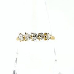 クイーン メレダイヤ デザインリング YG イエローゴールド 指輪 リング 20号 K18 750 ダイヤモンド メンズ 【中古】brjwl