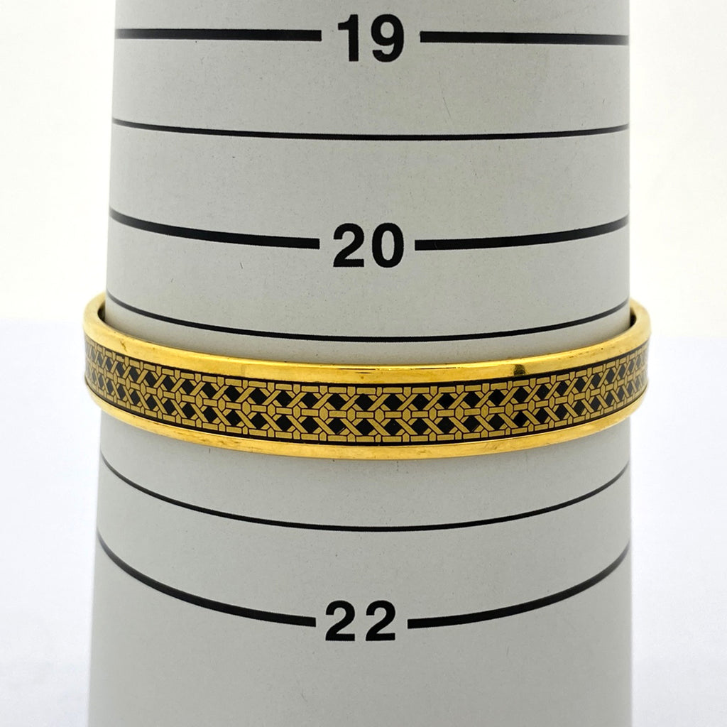 エルメス エマイユ PM 腕輪 七宝焼き バングル GP ゴールド ブラック レディース 【中古】bracc