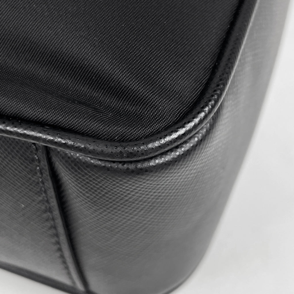 プラダ ロゴプレート ビジネスバッグ ブリーフケース 2WAY ショルダーバッグ ビジネスバッグ ナイロン ネロ(ブラック) メンズ 【中古】brbag