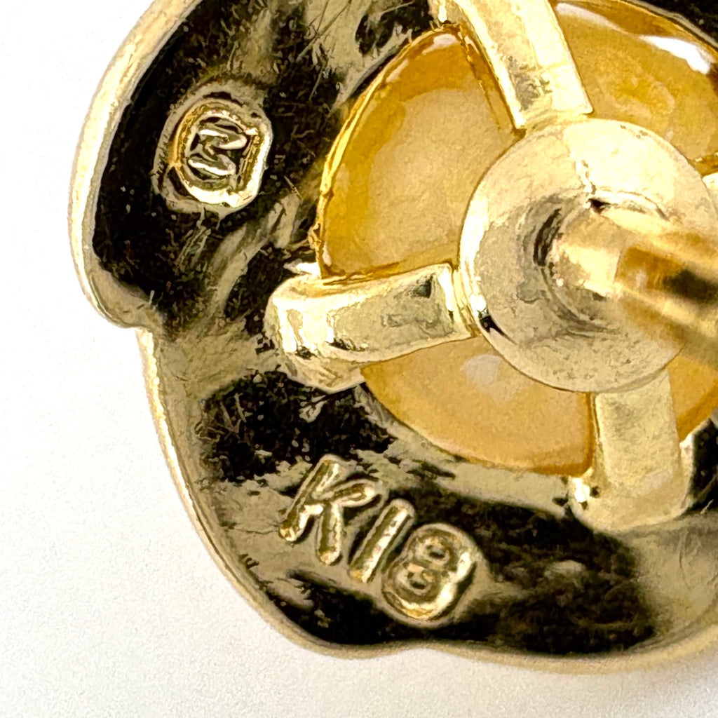 ミキモト パール デザインピアス YG イエローゴールド 真珠 ピアス K18 パール レディース ブランドジュエリー 【中古】brjwl