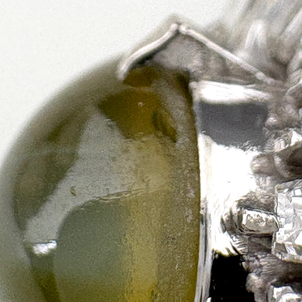 クリソベリルキャッツアイ デザインリング プラチナ 指輪 メレダイヤ リング 11号 Pt900 クリソベリルキャッツアイ ダイヤモンド レディース ノンブランドジュエリー 【中古】nbjwl