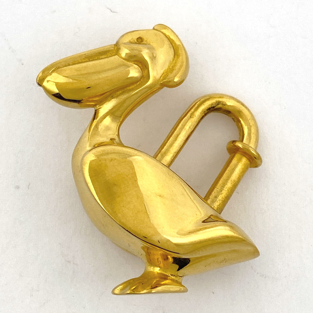 エルメス ペリカンモチーフ バッグチャーム ペンダントトップ カデナ バッグチャーム GP ゴールド レディース 【中古】brbag