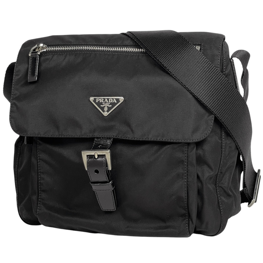 プラダ ロゴプレート ショルダーバッグ 肩掛け 斜め掛け ショルダーバッグ ナイロン ネロ(ブラック) BT8994 レディース 【中古】brbag