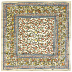 エルメス カレ 90 CHASSE EN INDE インドの狩猟 象柄 馬柄 スカーフ シルク クリーム マルチカラー レディース 【中古】brbag