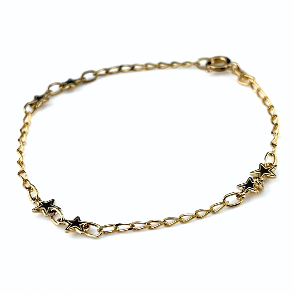 ウノアエレ スターモチーフ デザインブレスレット YG イエローゴールド 腕輪 星 ブレスレット 750 レディース 【中古】brjwl