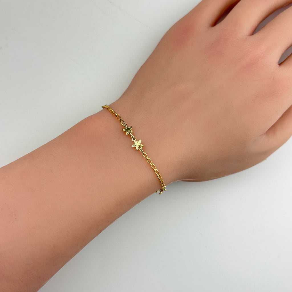 ウノアエレ スターモチーフ デザインブレスレット YG イエローゴールド 腕輪 星 ブレスレット 750 レディース 【中古】brjwl