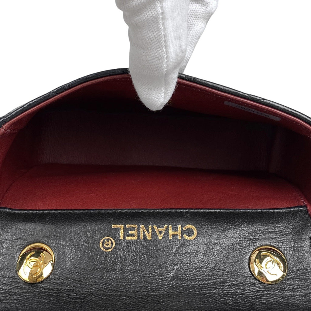 シャネル ココマーク チェーン ショルダーバッグ ミニ マトラッセ ショルダーバッグ レザー ブラック レディース 【中古】brbag