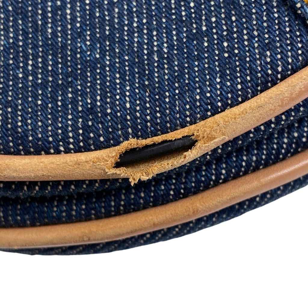 クリスチャンディオール サドルバッグ ハンドバッグ ワンショルダー ロゴ ショルダーバッグ デニム ネイビー レディース 【中古】brbag