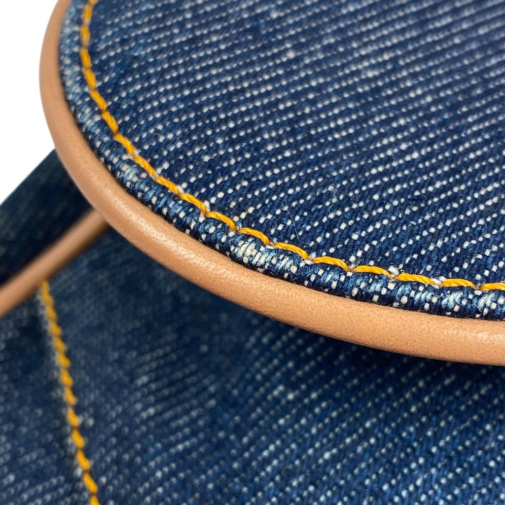 クリスチャンディオール サドルバッグ ハンドバッグ ワンショルダー ロゴ ショルダーバッグ デニム ネイビー レディース 【中古】brbag