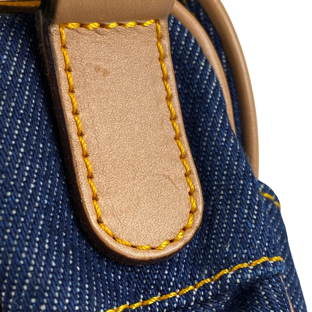 クリスチャンディオール サドルバッグ ハンドバッグ ワンショルダー ロゴ ショルダーバッグ デニム ネイビー レディース 【中古】brbag