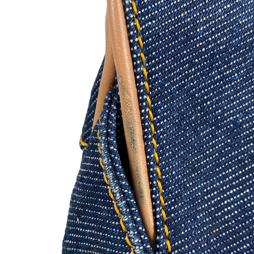 クリスチャンディオール サドルバッグ ハンドバッグ ワンショルダー ロゴ ショルダーバッグ デニム ネイビー レディース 【中古】brbag