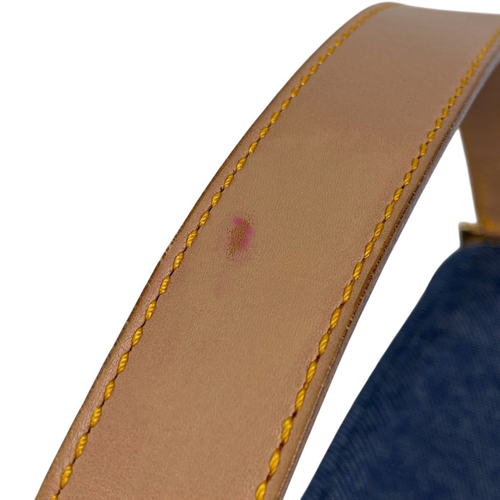 クリスチャンディオール サドルバッグ ハンドバッグ ワンショルダー ロゴ ショルダーバッグ デニム ネイビー レディース 【中古】brbag