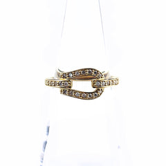 ヴァンドーム青山 メレダイヤ デザインリング YG イエローゴールド 指輪 リング 11号 K18 ダイヤモンド レディース 【中古】brjwl