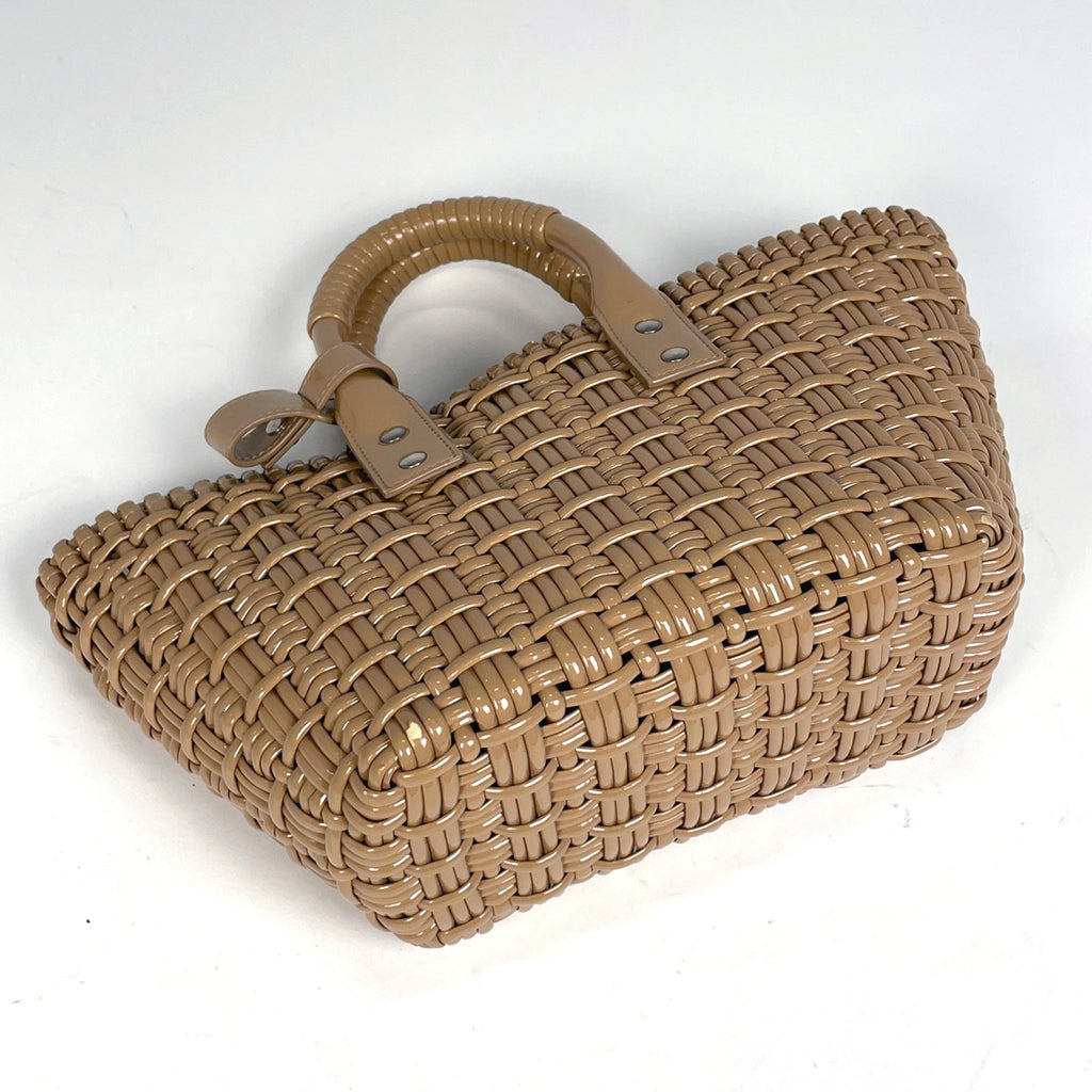 バレンシアガ ビストロ バスケット XS 2WAY ショルダーバッグ エナメル ハンドバッグ パテントレザー ベージュ 671342 レディース 【中古】brbag